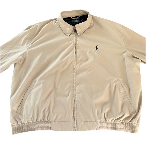 Polo Ralph Lauren Jacket Men’s XXL Beige Harrington Windbreaker Flannel Lined - Picture 4 of 14